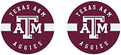 Texas A&M University Aggies Logo 2,75 x 2,75 Coasteres de carros de cerâmica Pacote de 2