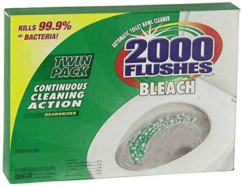 2000 Flushes-290081 Limpador de vaso sanitário de alvejante de cloro, 35g [pacote duplo], pacote de 1