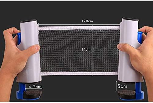 Conjunto de tênis portátil de mesa - inclua 1,7m de rede telescópica / 1 par tênis de tênis / 3 bola, kit de acessórios