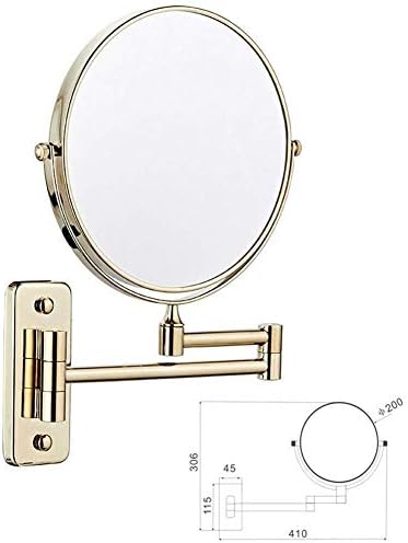 Espelho de maquiagem espelhos de banheiro montado na parede dupla- ampliação 3x espelho cosmético espelho de 8 polegadas espelho