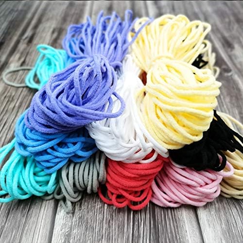 Selcraft 3mm corda de faixa elástica colorida para costura de máscara goma elástica Cordão DIY Acessórios de artesanato Elastique Couture for Mask Costura - Qing - 50m