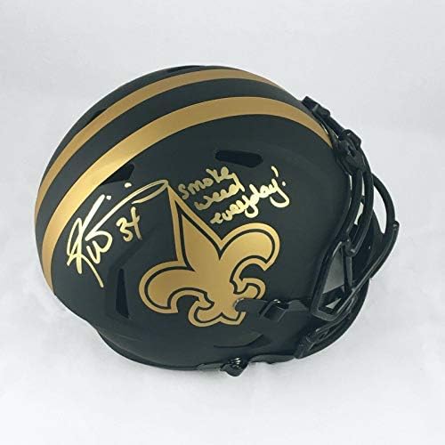 Ricky Williams New Orleans Saints assinou o capacete preto Eclipse JSA CoA - Capacetes NFL autografados