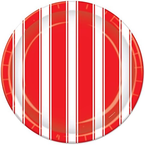 Placas de listras de beistle, 9 polegadas, vermelho/branco