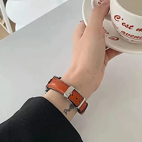 Kamiak Leather Bands Compatível com Apple Watch Band 38mm 40mm 41mm, couro superior relógio feminino feminino pulseira para