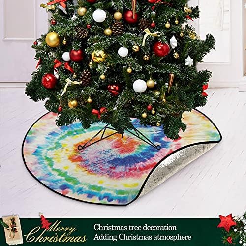 Tie Dye Swirl Arree de Natal Tapete de árvore à prova d'água Bandejas de tapete de tapete sob acessório de árvore de Natal para festas