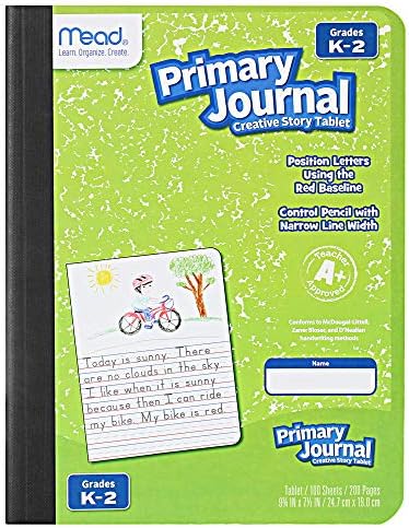 Mead Primary Journal Kindergarten Writing Tablet 2 pacote de notebook de composição primária verde para as séries K- 2, 100 Sheets