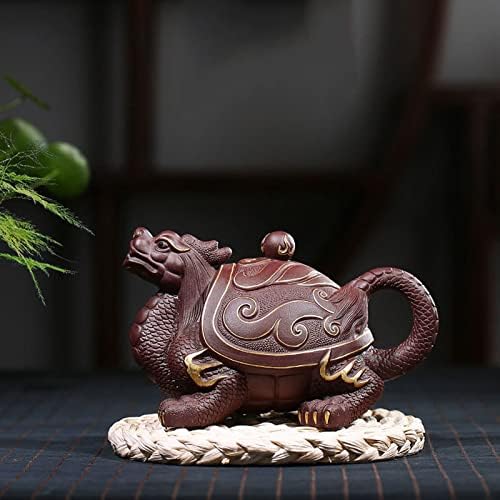 Bule de chá de qianshang, chinês de tartaruga dragão bule de chá artesanal, Yixing Zisha Teapot Housed Kung Fu Tea Conjunto