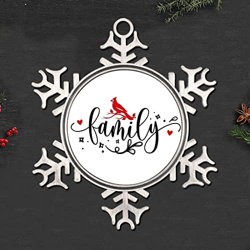 Pewter Snowflake Ornamentos de Natal Citação de família cardealis ornamento personalizado metal citações de natal citações de neve