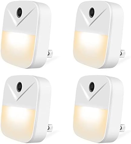 Podialidade [4 pacote] Sensor de luz de luz de luz de luz noturna Luz da noite LED para banheiro, quarto, vaso sanitário, escada,