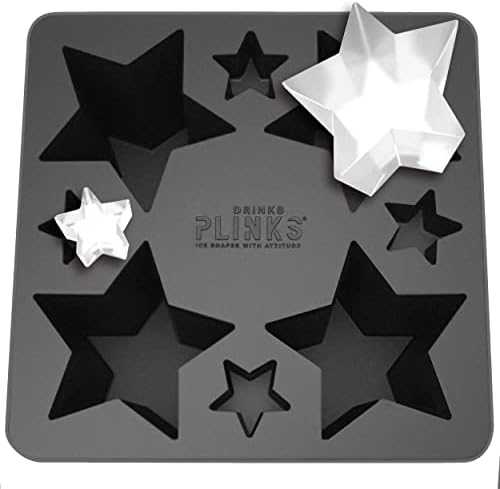Drinksplinks Star Silicone Mold - Moldes de cubos de gelo personalizados em forma de estrelas - grandes formas de estrela de silicone