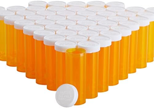 Garrafas de comprimidos de medicina de 50 pacotes vazios com tampas para medicação para garrafas de prescrição, recipiente