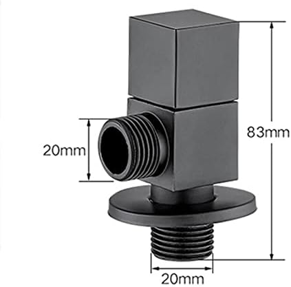 Válvula ângulo preto parada válvula de 1/2 polegada x 1/2 polegada Válvula Brass G1/2 polegadas Banheiro Pia de conexão de