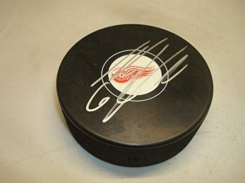 Thomas Vanek assinou o Detroit Red Wings Hockey Puck autografado 1a - Pucks autografados da NHL