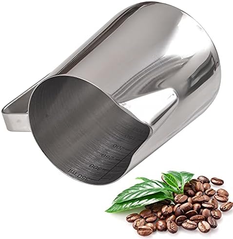Homedge Espresso Fajors de arremessadores de 12 oz / 350 ml, arremessador de espuma de aço inoxidável com escala de medição
