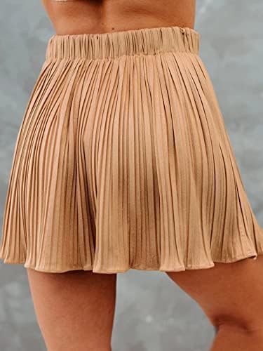 Mini -saia plissada de cintura alta feminina de Avanova