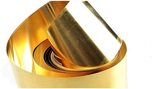 Folha de latão Huilun H62 Placa de chapas finas na folha de cobre de latão para trabalho em metal, espessura: 0. 2 mm de comprimento: