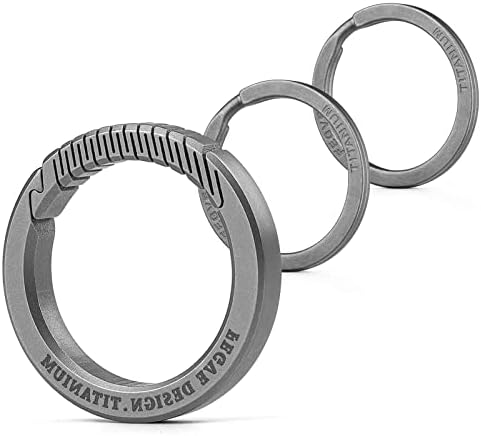 Fegve Key Keychain Clip com 2 anéis -chave, chaveiro de liberação rápida de titânio para chaves, presentes para homens