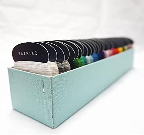 Daruma sashiko thread algodão tipo x 37 cores com manual e caixa de presente em inglês, conjunto de valor de costura e bordado