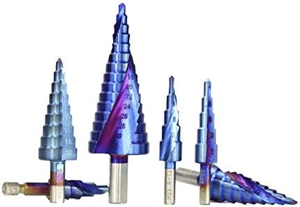 Broca de etapa de broca azul com revestimento de alta velocidade de alta velocidade de perfuração para perfuração do orifício do núcleo de bits de perfuração de madeira/metal 1pc 3-12/4-12/4-20/4-32nm