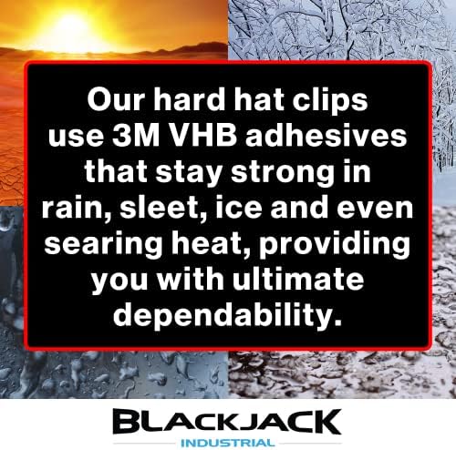 Blackjack Industrial BJI001 Clipes de hard -chat para faróis | Se encaixa em todos os chapéus e capacetes | Resistente ao calor para