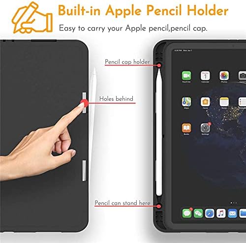 HI SPACE iPad Pro 12.9 Case com unicórnio 4ª 3ª geração 2020 2018 com porta-lápis, desenho animado de unicórnio de corpo inteiro