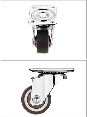 Rodas de placa de mamona pesada-4pcs rodas de veterano giratório, mamona de móveis de borracha com freios, parafusos e placa
