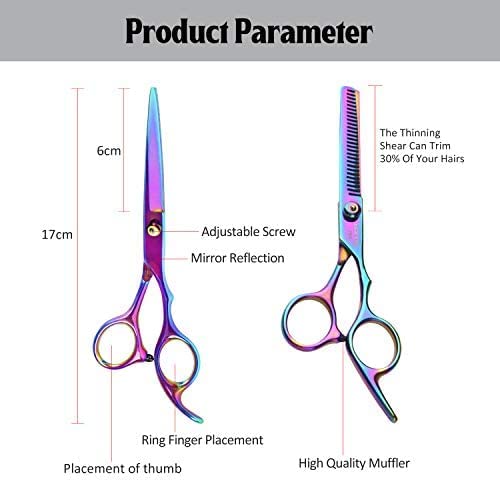 Kits de tesoura de corte de cabelo, kit de tesoura de corte de cabelo profissional 11pcs com pente, clipes, capa,