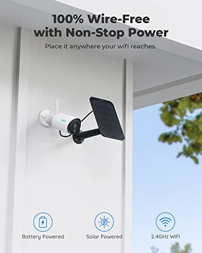 Câmera de segurança ao ar livre sem fio, energia solar com visão noturna de 33 pés, 2,4 GHz Wi-Fi, conversa de duas vias, compatível