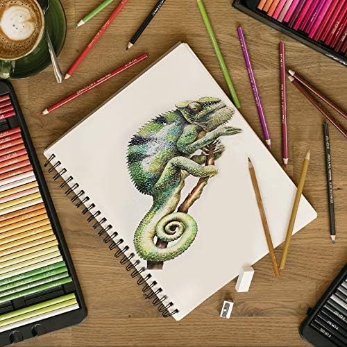 Lápis de cor Zenacolor 120 Definir lápis de cor para artistas em casos de metal - material de arte profissional para colorir lápis