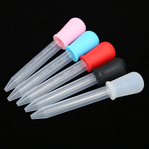 5pcs gotas de gotas líquidas, gotas de gotas DIY de jóias, gotas de gotas calibradas de silicone de 5 ml, pipetas de transferência