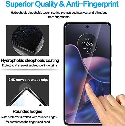 Lywhl [3 pacote] para Motorola Moto Edge [2022 Somente modelo] Protetor de tela, HD Filme de protetor de dureza de vidro limpo de vidro temperado 9H para Moto Edge 5G UW, Anti -Scratch Free Bubble Friendly - transparente - transparente