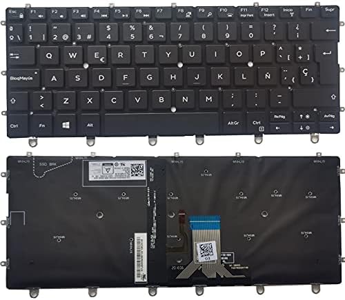 Novo teclado espanhol de laptop para Dell 2in1 XPS 13 9365 P71G 0WPCF9 WPCF9 NSK-EG0BC SP Layout com luz de fundo
