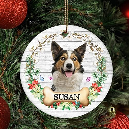 Colorfulparrot Pet personalizado ornamento personalizado cão de Natal ornamento de animais de estimação Memorial