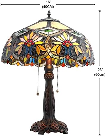 Luminária de mesa de estilo ginsenglux tiffany 2-luz 23 altos rústico rústico lâmpada tiffany lâmpada grande luxuosa luxuosa mesa