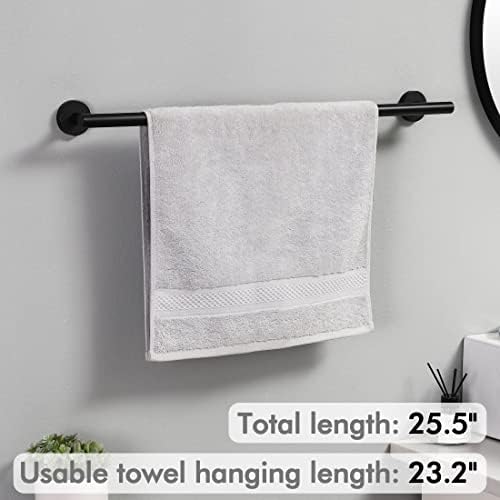 Barra de toalhas de 23,2 polegadas para banheiro, suporte de toalha de toalha de banho Montante de parede SUS304 Aço inoxidável