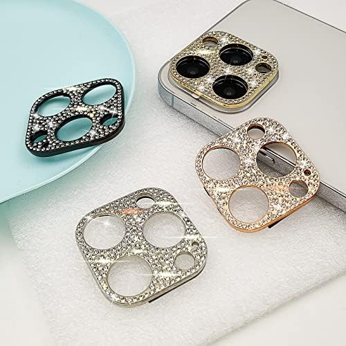 Guppy 2 pack bling diamante câmera lente protetor compatível com iPhone 13 Pro, capa traseira da câmera 3D Glitter Crystal Rhinstone