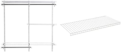 Rubbermaid Configurações Kit clássico de armário, branco, 3-6 pés. & Configurações Kit de prateleiras 26 '', conjunto de 2 prateleiras,