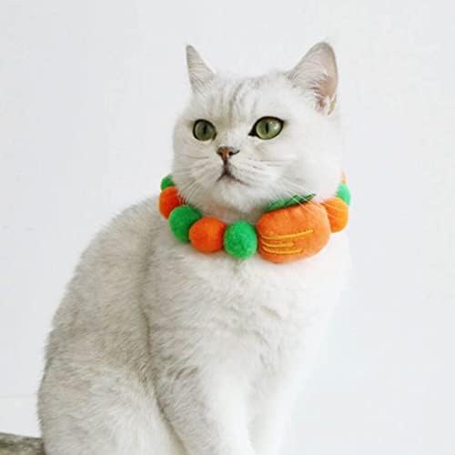 Colar de animais de estimação cachorros cães gatos de pelúcia colar colar de colarinho multicolor para festival laranja m