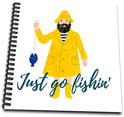 3drose Lake Life com texto de Just Go Fishin - Desenho de livros