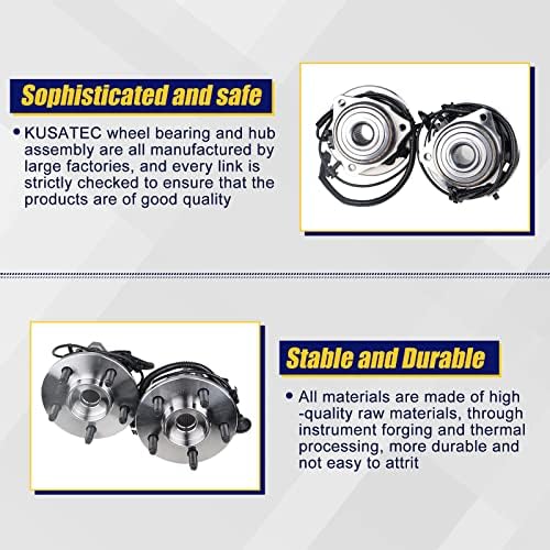 KUSATEC 513176 e 513177 Rololamento da roda dianteira e montagem do cubo compatível com Jeep Liberty 4 rodas ABS 2002-2007, 5 LUG W/ABS