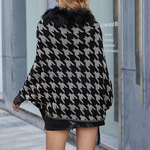 Roupa de inverno feminino 2022 Casual Casual Luxury Collar Fringe Cape Sweater Casat Sweatters Trendy