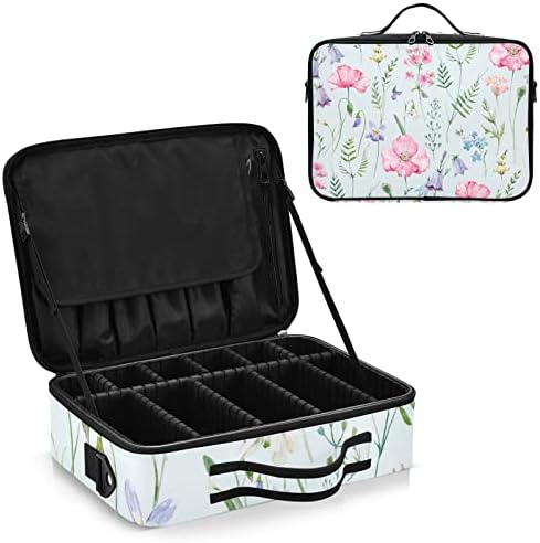 RPLife Flowers Bolsa de maquiagem floral Caixa multifuncional por portátil de bolsa de cosméticos com bolsa de higiene pessoal com