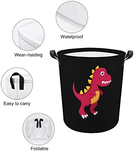 Lavanderia de dinossauros cestas de armazenamento de armazenamento com alças de transporte fáceis para brinquedos organizadores de roupas