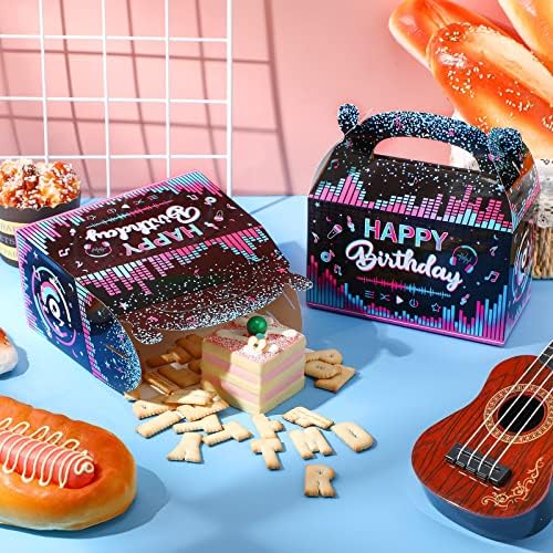 24 PCs Music Candy Boxes Party Birthday Favor Favor Feliz Aniversário Caixas Decorações Música Festa de Aniversário