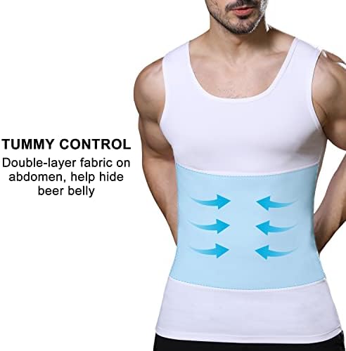 Colete de modelador de corpo de emagrecimento masculino lgtfy, tampa do tanque de compressão do abdômen do peito, camisetas