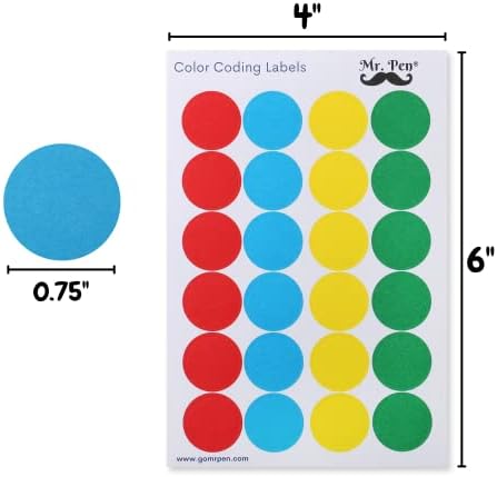 Sr. Pen- Cores de codificação, 1008 PCs, cores variadas, adesivos de ponto, adesivos redondos, adesivos coloridos, pontos de adesivos coloridos, etiquetas de ponto, adesivos coloridos, adesivos de círculo, etiquetas de círculo