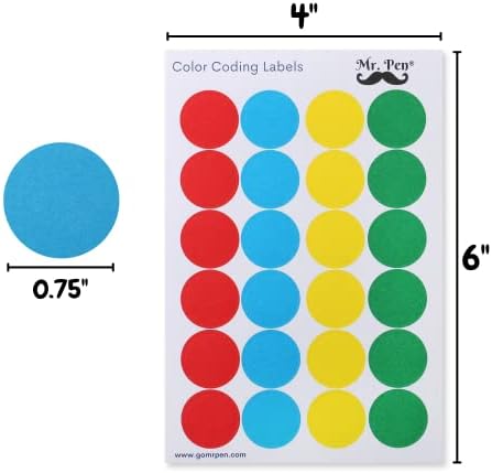 Sr. Pen- Cores de codificação, 1008 PCs, cores variadas, adesivos de ponto, adesivos redondos, adesivos coloridos, pontos de