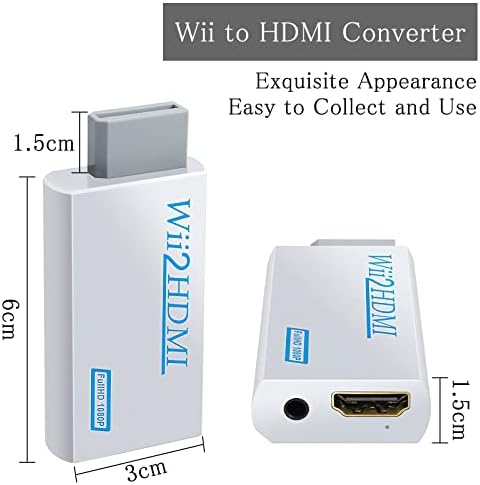 N N.Aranie Wii para HDMI Converter, Wii para Adaptador HDMI, Vídeo de saída de saída 720p/1080p e conector de áudio