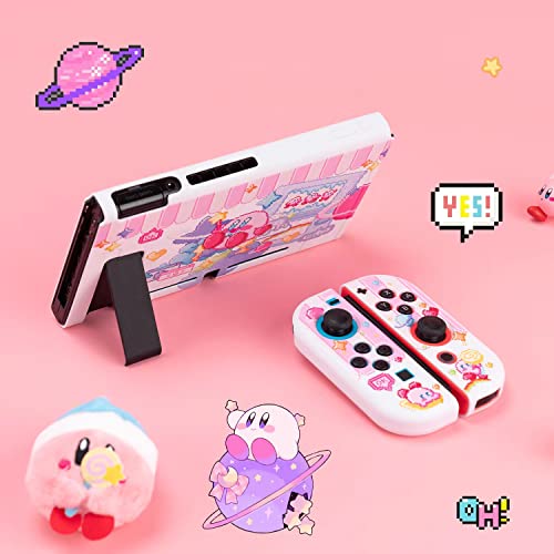 Case Kirby enfily Compatível com Nintendo Switch, capa de caixa ancorável, estojo de alcance de TPU mole ergonômico