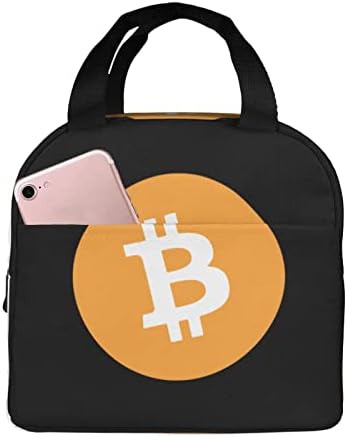 Bitcoin Symbol Reutilable Foil portátil espessada Bento de bento isolado para homens e mulheres